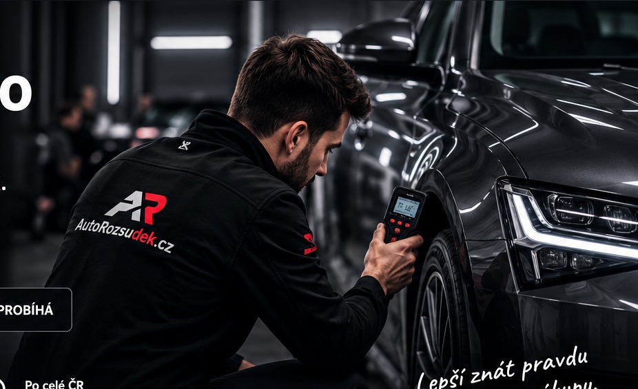 Technik při kontrole vozu